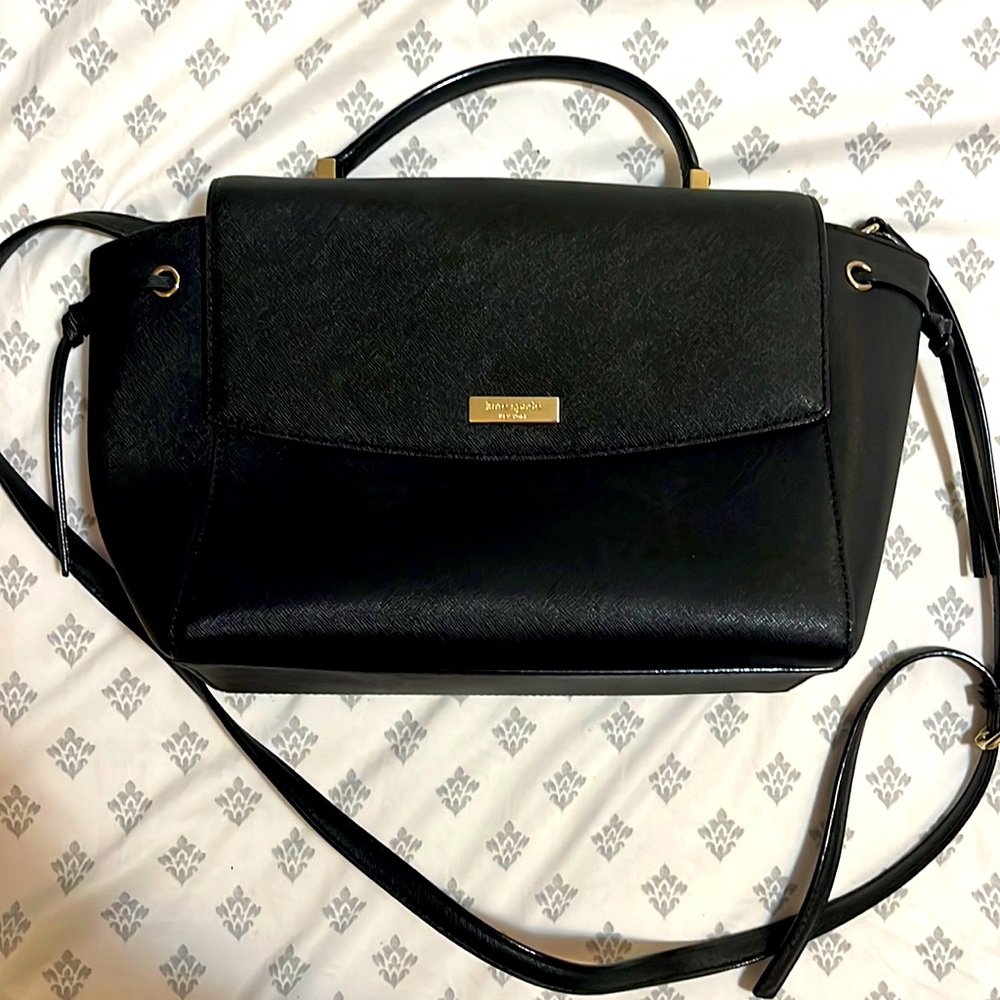 Kate spade New York Laurel Way Lilah BLACK saffiano leather satchel